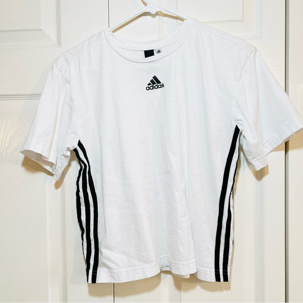 adidas Essentials 3-Stripes Cotton Tee - White - Small